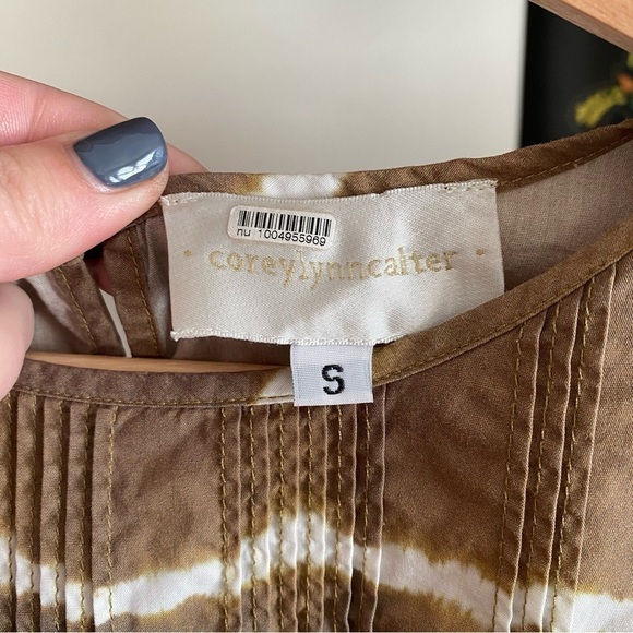 Anthropologie Corey Lynn Calter Brown Tie Dye Brigid Tunic Dress S - Picture 13 of 16